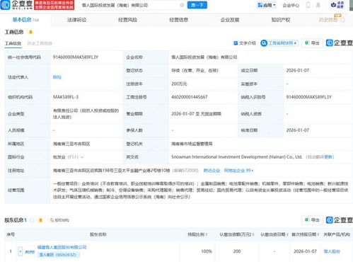 雪人集團(tuán)布局海南自貿(mào)港，成立國際投資發(fā)展公司聚焦新興能源技術(shù)研發(fā)
